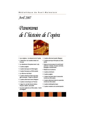 Panorama de l'histoire de l'opéra