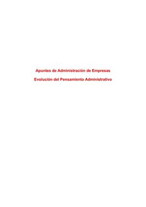Evolución de las Teorías de Administración