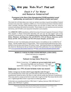 Are You Water Wise. Find Out - Sierra Vista Watershed, Arizona