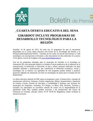 Boletín Cuarta Oferta Educativa