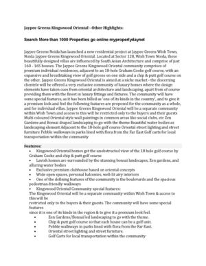 4 5 6 Bhk Apartments in Jaypee Greens Kingswood Oriental Sector 128, Noida