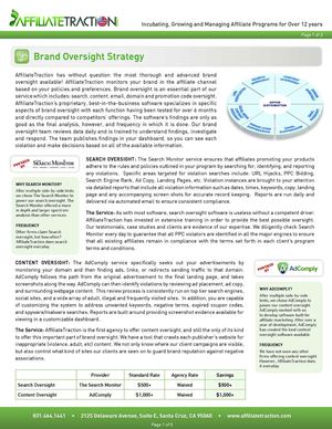 Brand Oversight Strategy - AffiliateTraction