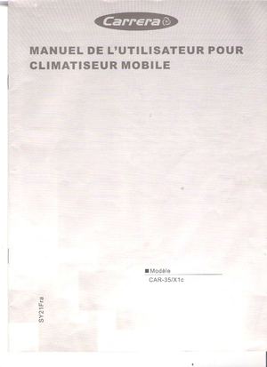 Manuel de l'utilisateur Climatiseur Mobile Carrera_ CAR-35/X1c