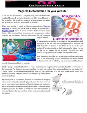 Magneto Customization for your Website!