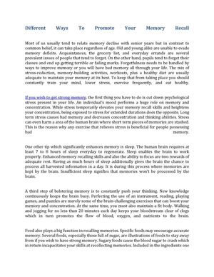Calaméo - Different Ways To Boost Your Memory Recall