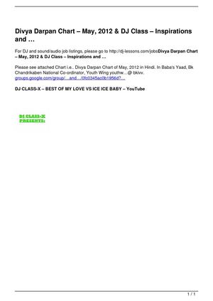 Divya Darpan Chart – May, 2012 &amp; DJ Class – Inspirations and …