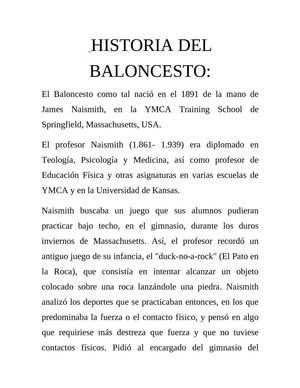Historia del baloncesto