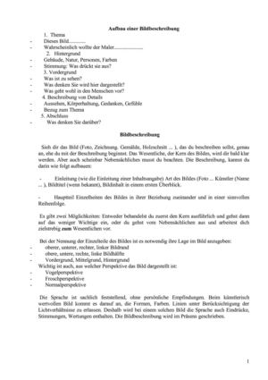 Aufbau einer Bildbeschreibung