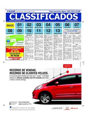 Classificados - Jornal A Razão Santa Maria - 25082012