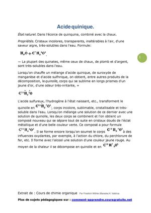 Acide quinique et Acide succinique