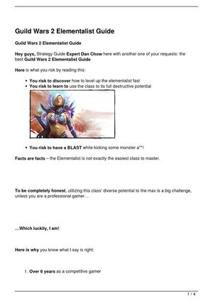 Guild Wars 2 Elementalist Guide