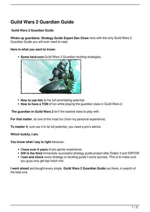 Calaméo - Guild Wars 2 Guardian Guide
