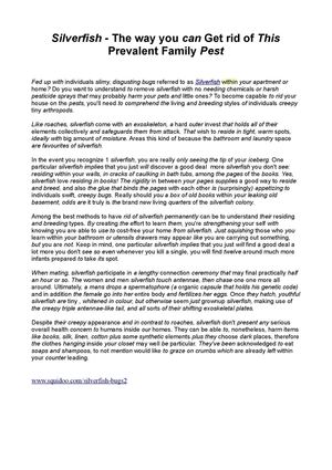 Silverfish - The way you can Remove This Prevalent Home Pest