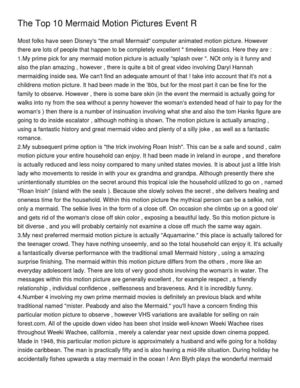 The Top 10 Mermaid Motion Pictures Event R