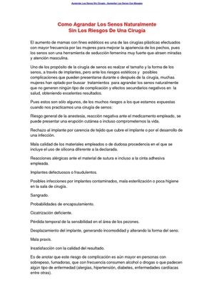 Aumentar Los Senos Sin Cirugia - Aumentar Los Senos Con Masajes