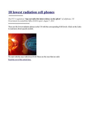10 lowest radiation cell phones