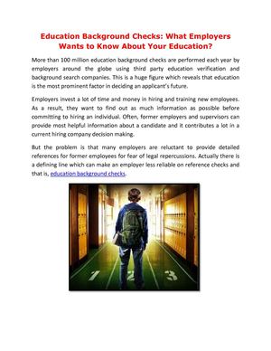 Education Background Checks: What Employers Wants to Know About Your Education?