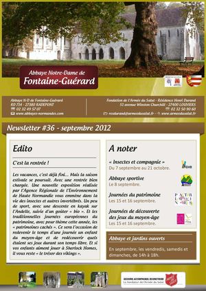 Abbaye N-D de Fontaine-Guérard - newsletter septembre 2012