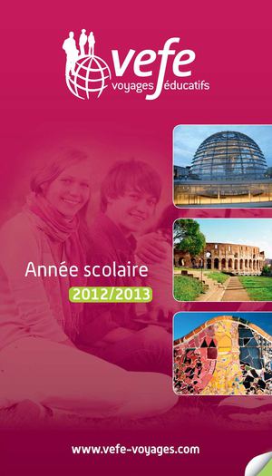 VEFE Voyages - Brochure 2012-2013