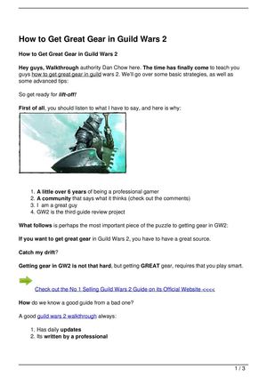 How to Get Great Gear in Guild Wars 2