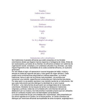 instrumentos afrocolombianos