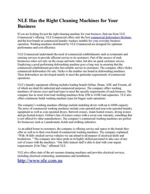 NLE Has the Right Cleaning Machines for Your Business