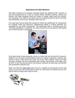 Applications of Lathe Machines