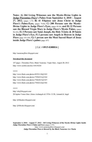 Judge Florentino Floro, Black Nazarene, Virgin Mary