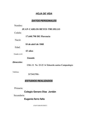 Hoja De vida