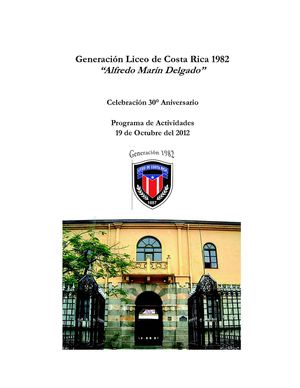 Invitación 30 aniversario Generación LCR 1982