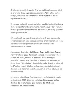 Letra De What Makes You Beautiful One Direction En Ingles Y Espanol