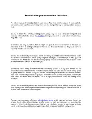 Revolutionise your event with e invitations