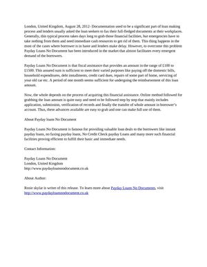 Payday Loans No Document: Overcoming the hassle of documentation