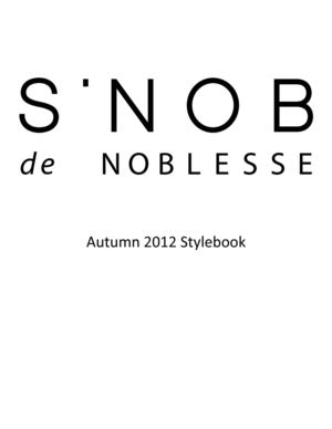S'NOB de Noblesse Autumn 2012 Stylebook