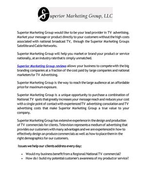 Superior Marketing Group reviews Brand TV ads