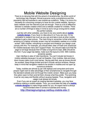 Mobile Website Designing