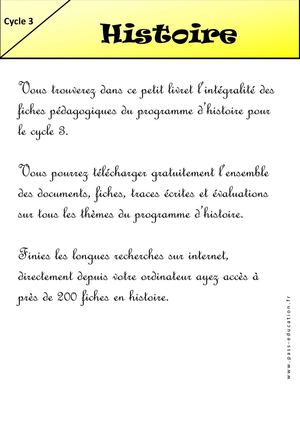 Toutes les Ressources pour l'année en histoire en cycle 3 - Traces écrites, exercices, évaluations..