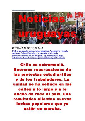 Noticias Uruguayas jueves 30 de agosto del 2012
