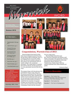 Warwick Word Summer 2012