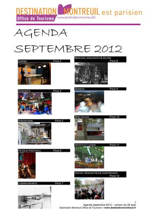 Agenda culturel et touristique de Montreuil septembre 2012