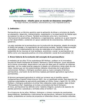 Permacultura - diseño para un mundo en descenso energético