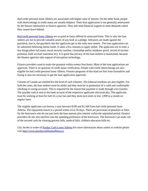 Bad Credit Personal Loans Alberta: Good Support, Impaired Credit No Matter