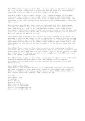 Free HTML5 Video Player and Converter by DVDVideoSoft Solves Cross-Browser Compatibility Problems