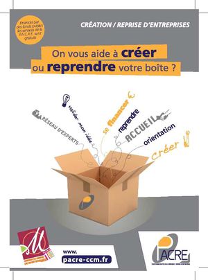 Dépliant des animations P.A.C.R.E création/reprise d'entreprises 2012/2013