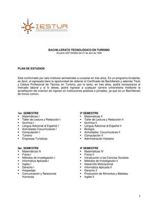 Bachillerato con Turismo