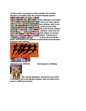 Ancient olympics VS Modern Olympics stefy k