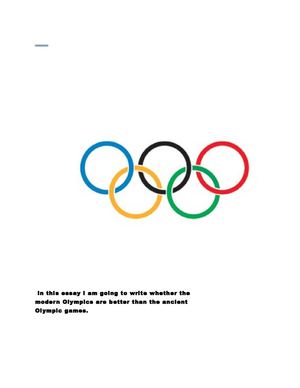 Ancient olympics VS Modern Olympics stefy k