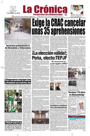 La Cronica 31 de agosto 2012
