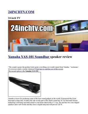 Yamaha YAS-101 Soundbar speaker review