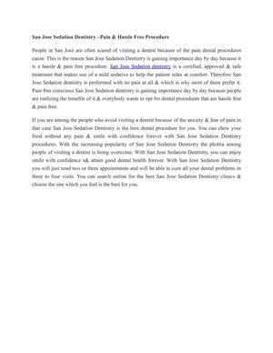 San Jose Sedation Dentistry –Pain & Hassle Free Procedure